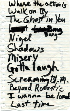 Set List for the Fugitives